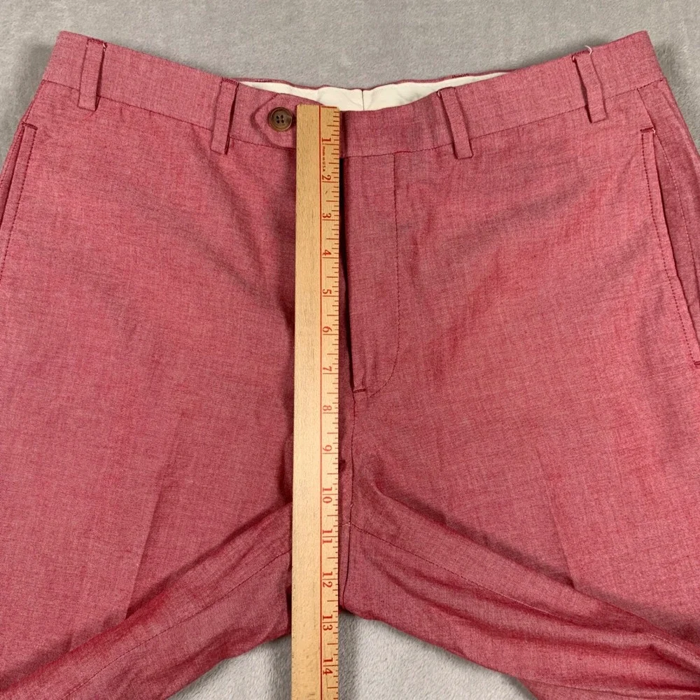 Brooks Brothers Fitzgerald Fit Pants Mens 34x32 Red Cotton Dress Trousers Slim